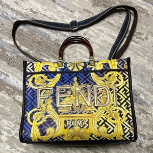 Roma Fendi Multicolor Tote with Yellow and Black Accents Authenticity Unknown